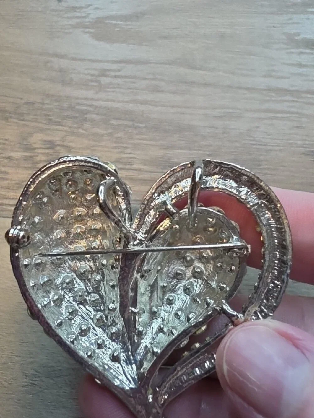 Crystal Heart Brooch/pendant - Silver Clear Rhinestones